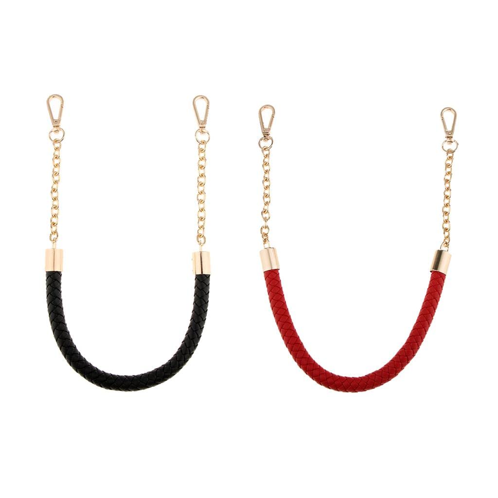 nivaa 2 Piece Metal PU Leather Braided Bag Strap Handle Bag Chain Replacement 60cm-picture-31