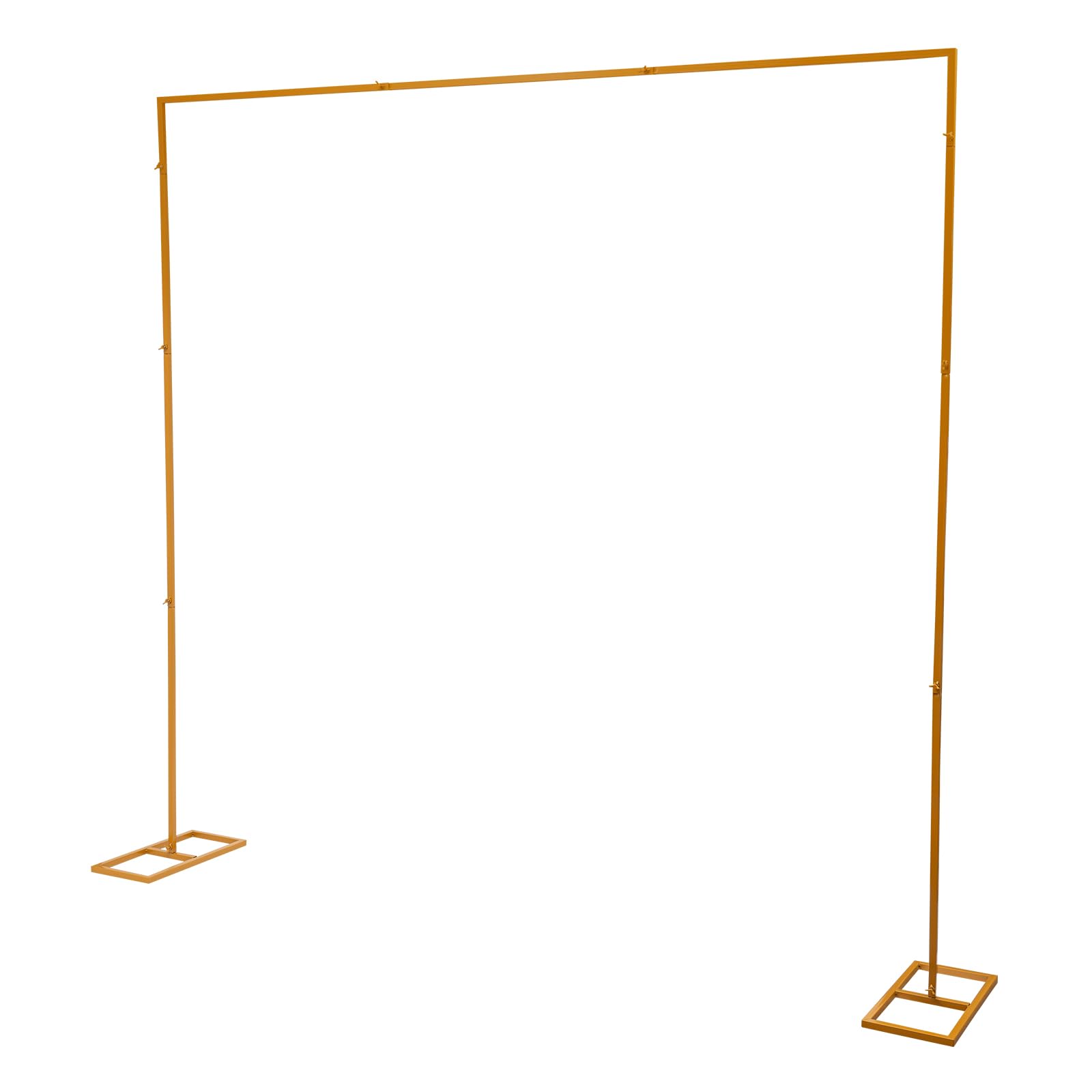 Supporto per arco di nozze con base, facile da montare, 2,4 x 2,4 m, quadrato, in metallo, da giardino, per sfondo per matrimoni, feste, eventi