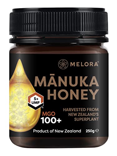 Melora Genuine Manuka Honey - 100 MGO, 250g - 5+ UMF - 100% Pure & Traceable Manuka from New Zealand