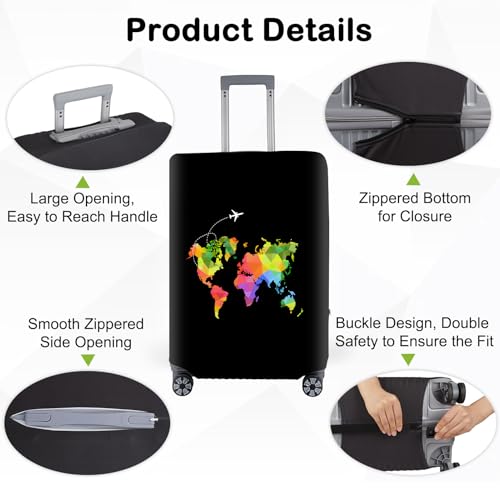 Pink Dino Suitcase Luggage Cover, Thick Suitcase Cover for Carry on Luggage Protector Fits 18-30 Inch Case4