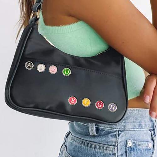 Image of 26 Pack Enamel Funny Letter Pins Set Cute Initial Pins Fun Button Lapel Pins Aesthetic Brooch for Men Women Girl Backpacks Jacket Hat Badges Jeans Decor