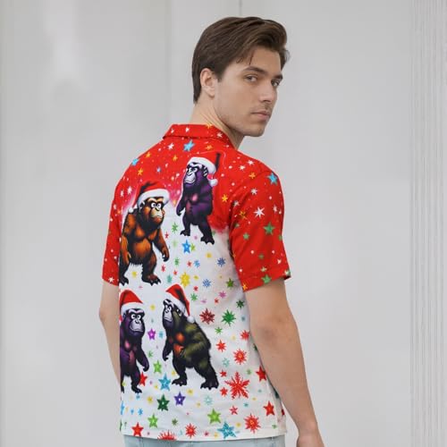 Image of Men's Hawaiian Shirt Tops Vintage Short Sleeve Button Down Beach Shirt Male Tropical Floral Summer Pullover Party Holiday