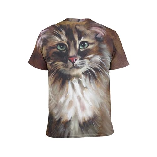 Tshirt Chat Homme avec Impression Graphique Haute Définition - 5