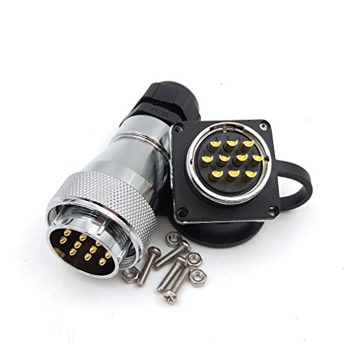 Flash Sale WF28 10 pin Industrial Electrical Power Cable Connector, 10 pins Waterproof Connector IP67, Welded Male Female Aviation Bulkhead Waterproof Connector(10PIN, 5SET)