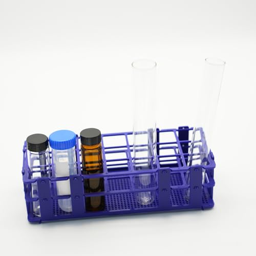 LSVERDE 3 Pcs Plastic Test Tube Rack, 21 Holes with Hole Diameter 30mm, Detachable Lab Test Tube Racks Holder (Blue) - Thumbnail 5