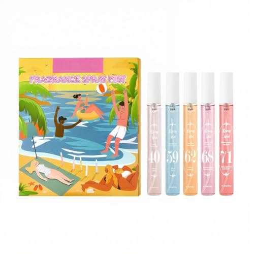 Set di Spray Profumati, 5 Fragranze Diverse,10 ml*5, Formato Tascabile, Confezione Regalo Estiva,Un fascino duraturo,Profumo fresco e floreale,Profumi da donna