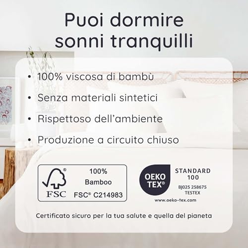 Bambaw – Lenzuolo coprimaterasso 200x200 cm, Lenzuolo traspirante per l'estate e l'inverno, antiacaro e morbido – Beige - 7