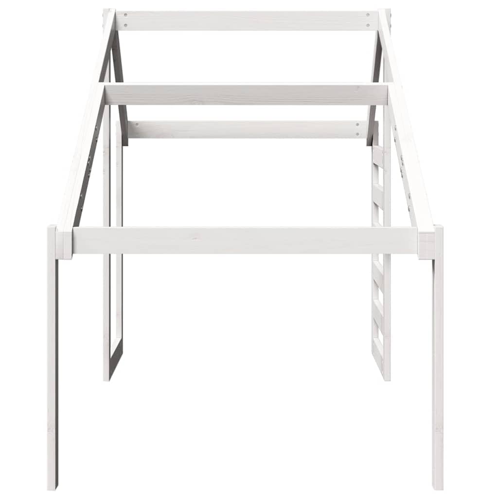Techo para cuna blanco de madera de pino maciza, 198 x 97 x 113 cm, con entrada abierta, accesorio para somier y soporte para colchón, ideal para habitación infantil, zona de juegos