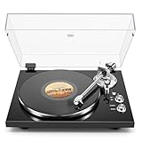 Belt Drive Turntable for Vinyl Record Player,Work with Bluetooth Speakers or Active Speaker,Built-in Phono Pre-amp,USB Digital Output,Magnetic Cartridge, 33/45 RPM,High-Gloss Wood Design