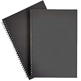 Spiral Notebooks, Ruled Notebooks, Thick Paper, 60 Sheets, 10" X7”, 2 Pack (Black, Line)