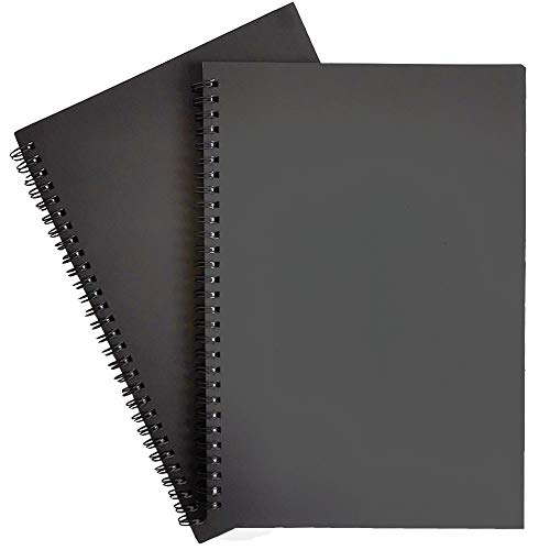 Cahier à spirale ligné pour organiser vos projets quotidiens papier épais noir