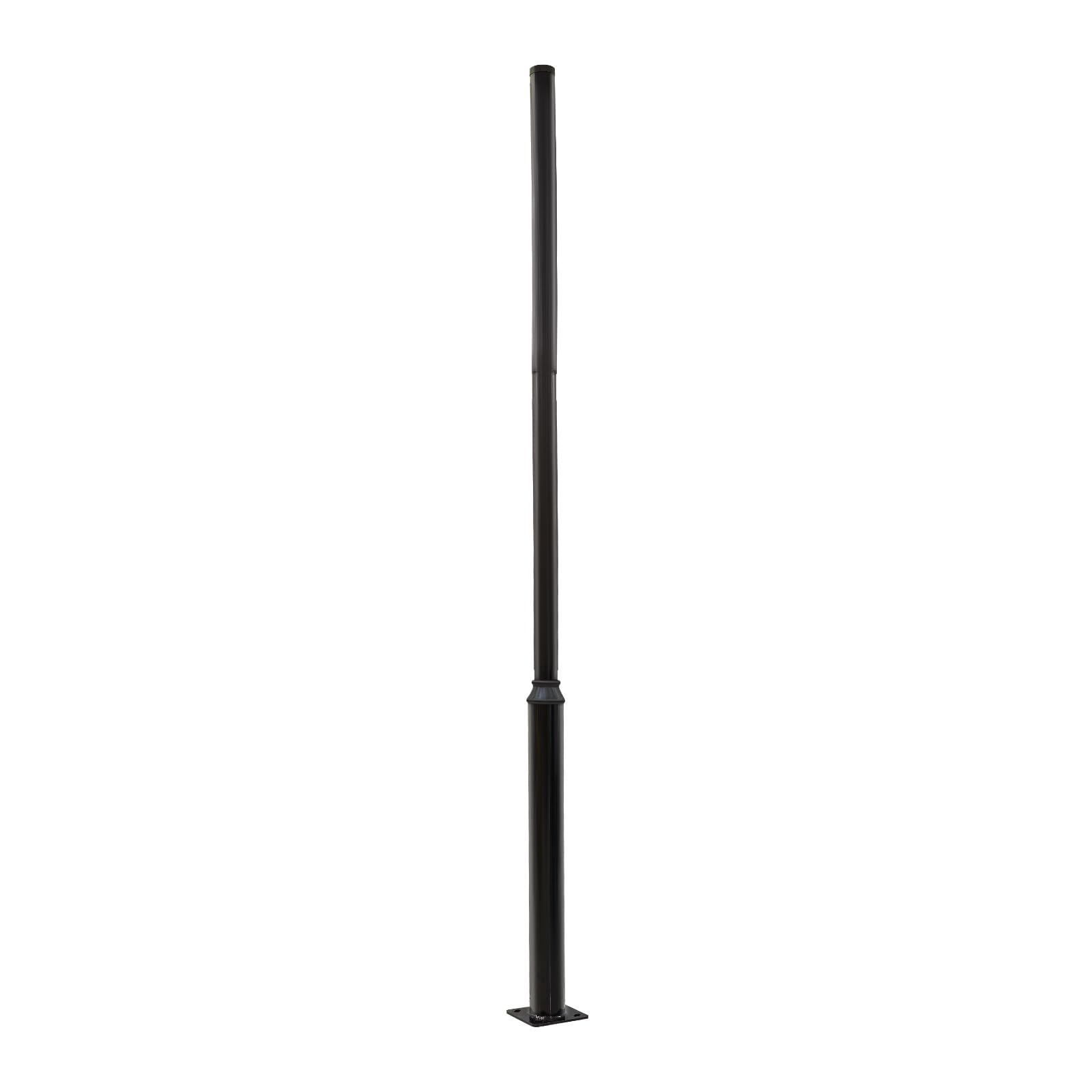 Mástil para farolas, capacidad de carga de 100 kg, lámpara de mástil negro, mástil para diferentes farolas, lámparas solares, lámparas de jardín, cámaras de vigilancia (5 m)