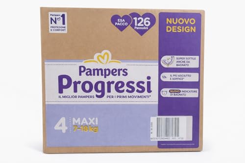 Pampers Progressi & Fit Prime Maxi, 126 Pannolini, Taglia 4