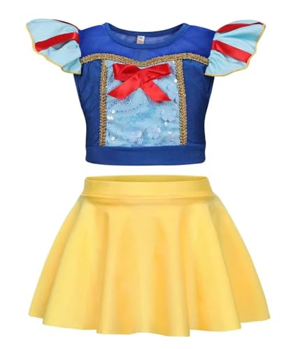 Image of 2PCS Girls Princess Swimsuit Two Piece Toddler Bikini Set Ruffle Bathing Suit Swim Wear Dress Up