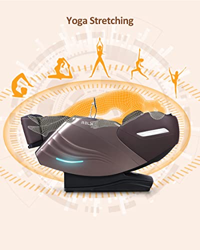 Relx Massage Chair Full Body Zero Gravity Sl-Track Shiatsu Massage Chair, 12 Modes, Built-In Heat Therapy System, Airbag Massage, With Yoga Stretch, Foot Massage, Ai Control And Lcd Screen（Brown） #TOP4