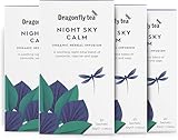 Dragonfly Night Sky Calm Tea (80 Teabags), Organic Plastic-Free Compostable Tea Bags (Pack of 4 x 20) Caffeine-Free Camomile Herbal Night Time Calming Relaxation Sleep Tea