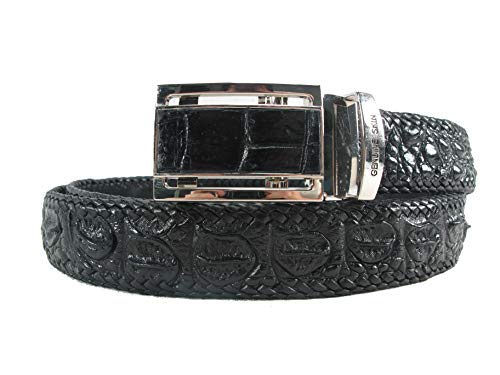 Genuine Crocodile Alligator Backbone Skin Leather Auto Locking Handmade Belt 46