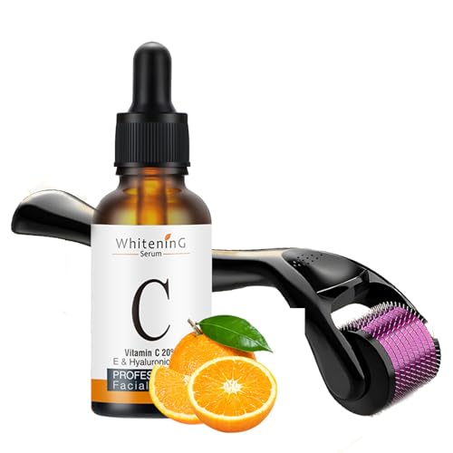 Vitamin C Serum Microneedling Set, Anti-Ageing Serums with 540 Titanium Derma Roller 0.5 mm, Day and Night Cream Face Serum for Anti-Wrinkles, Firmer Skin, Dark Spots, Moisture Vitamin C Serum Microneedling Set, Anti-Ageing Serums with 540 Titanium Derma Roller 0.5 mm, Day and Night Cream Face Serum for Anti-Wrinkles, Firmer Skin, Dark Spots, Moisture