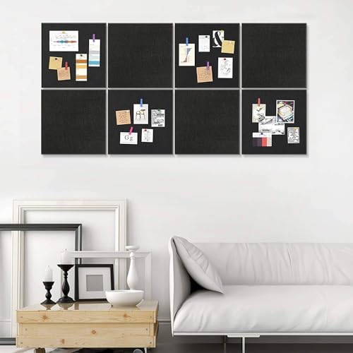 Image of Axmon Notice Board | Set of 8 | Self-Adhesive Bulletin Board for Wall | Vision Board for Manifestation | Message Board for Notes, Keys, Photos, Office, Kitchen, Home |