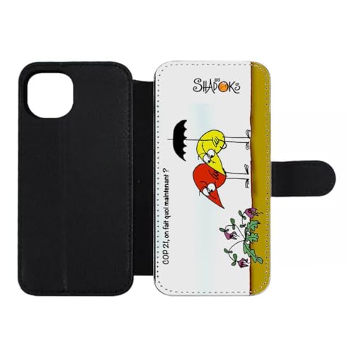Etui cuir pour iPhone 13 antichoc housse fermeture magnétique Shadoks