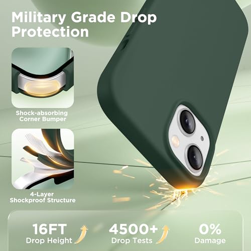 Image of GolbinBox Magnetic for iPhone 15 Case, Silicone Cover, Dark Green