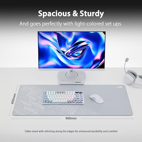 ASUS ROG Scabbard II Arctic Gray XXL Gaming Mouse Pad – 35.4” x 15.7” (Extended/XXL Size), Soft Cloth Surface, Water/Oil/Dust-Resistant, Anti-Fray Edges, Non-Slip Base - Gray - image 6
