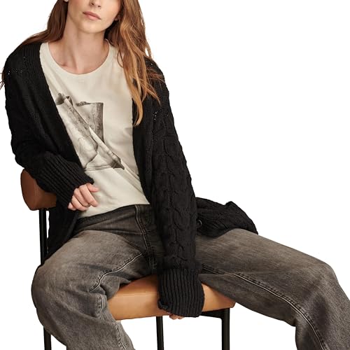 Lucky Brand Women's Cable Crew Cardi4