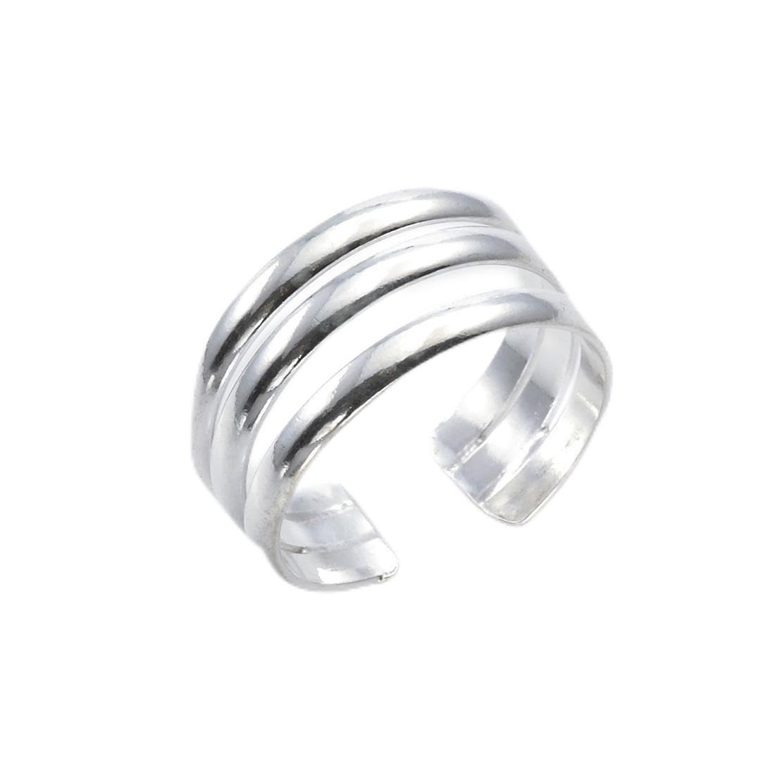 Anillo multibanda de plata de ley 925 ajustable para mujer 7