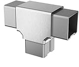 Sellon24® Edelstahl T-Verbinder Rechteckverbinder Vierkant Rohr 40x40 4307.044