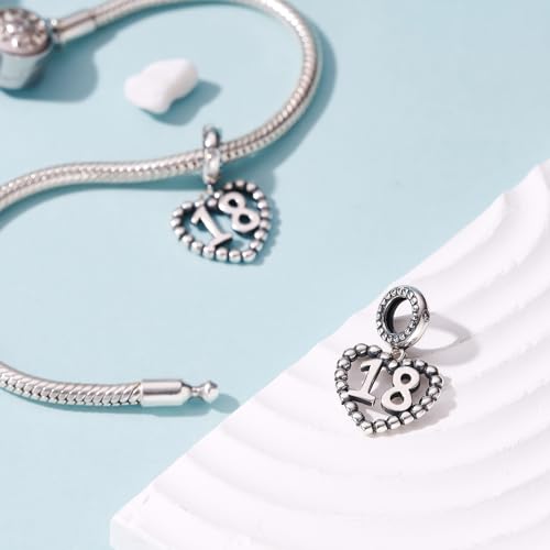 Image of 925 Sterling Silver Number Charm fits Pandora, Gift for Women