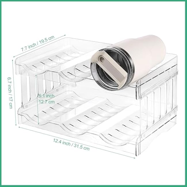 Large Water Bottle Organizer Clear Plastic Hold 6 Bottles