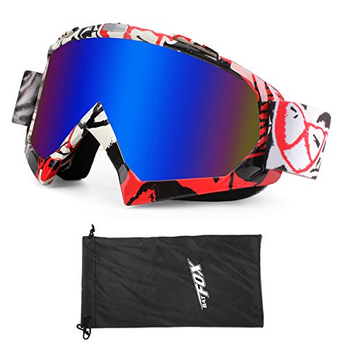 BATFOX Motorcycle ATV Goggles Dirt Bike Motocross Safety ATV Tactical Riding Motorbike Glasses Goggles for Men Women Youth Fit Over Glasses UV400 Protection Shatterproof(purple)