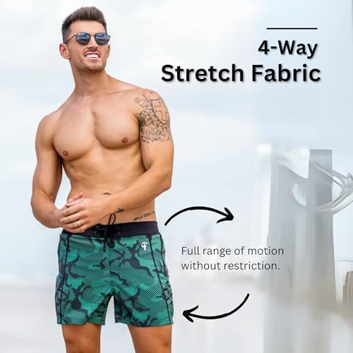 Tucann Men's Trunks 5" Compression Liner Quick Dry Zipper Pocket Chlorine Resistan 4 Way Stretch Camouflage Shorts for Men3