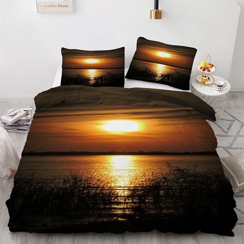 Housse de couette 240x260 niveau de la mer en microfibre avec taies