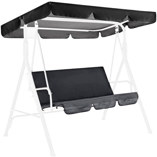 Generic - Housse de coussin pour balancelle 3 places, auvent de terrasse | Housse de protection pour hamac de jardin, auvent de remplacement, housse de protection anti-UV, imperméable pour meubles d'extérieur