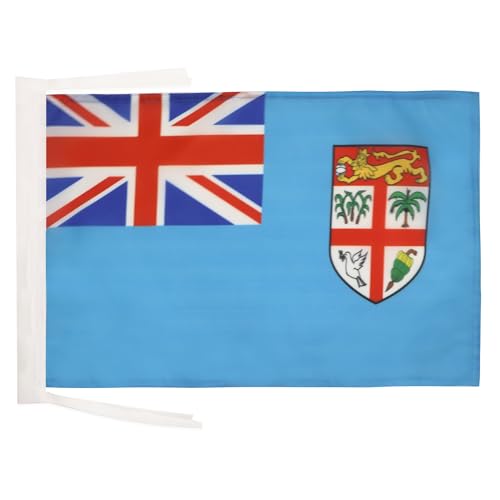AZ FLAG - Drapeau Fidji - 45x30 cm - Pavillon Fidjien 100% Polyester Avec Deux Cordelettes - 20g