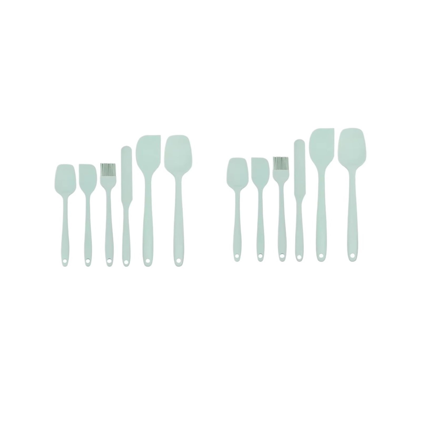 Juego de espátula silicona 6 piezas, espátulas antiadherentes grado resistente al calor, volteador for cocinar, herramientas mezcla for hornear(2Set light green)