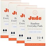 Jude Everyday Bamboo Incontinence Pads for Women | Medium Leaks & Gushes | Ultra Thin, Super Soft & Absorbent Leak Protection | Secure Day & Night Moisture Barrier | 96 Disposable Biodegradable Pads