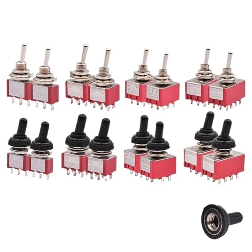 Mini interruptor de palanca SPDT DPDT de 12 pines color rojo MTS