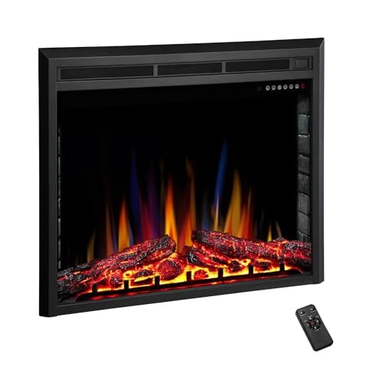 R.W.FLAME 36" Electric Fireplace Insert ,Recessed Electric Stove Heater,Touch Screen,Remote Control,750W-1500W with Timer & Colorful Flame Option