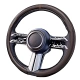 「ティエスオ」 ダイハツ タフト ハンドルカバー ステアリングカバー O型 Sサイズ 握りやすい 薄いタイプ 車用品 オシャレ ギフト 軽自動車 汎用 カーアクセサリー 1P MK2-OS ダークブラウン