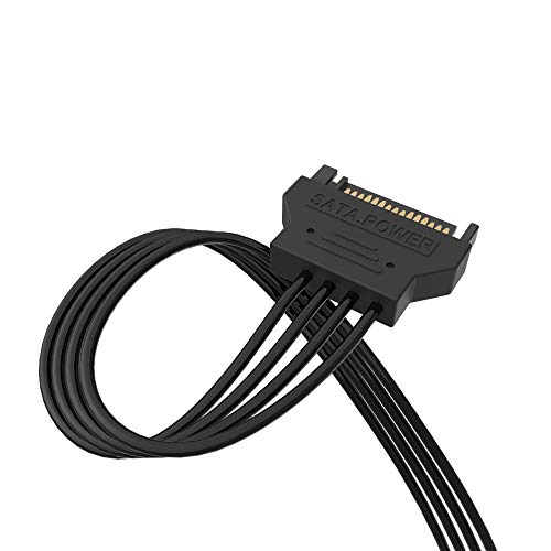 image for QIVYNSRY 3 Pack SATA Power Extension Cable 3Pack 15 Pin SATA Male to F