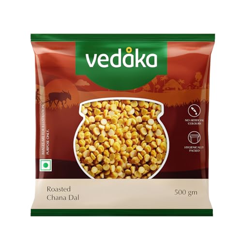 Image of Amazon Brand - Vedaka Roasted Bengal Gram Dal 500g | Chana Dal