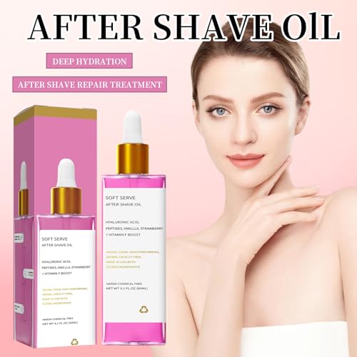 Soft Serve After Shave Oil Strawberry & Vanilla - Shaving Oil For Women & Men, Lightweight Fast Absorption, Prevent Ingrown Hairs, Post Shave Skincare(3 Fl Oz) - Image 4