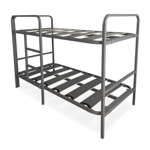 amuéblate Online - Litera Reforzada Completa con Barandilla y Escalera Metálica, Estructura de 40 x 30 mm con Láminas Anchas Anti - Ruido, 90x190