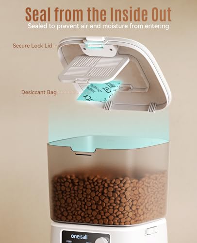 oneisall 3.5L Futterautomat Katze, WiFi Intelligenter Katzenfutter Automat, APP-Steuerung, 1-10 Mahlzeiten pro Tag, Futterspender für Katzen/Hunde, mit Edelstahlnapf