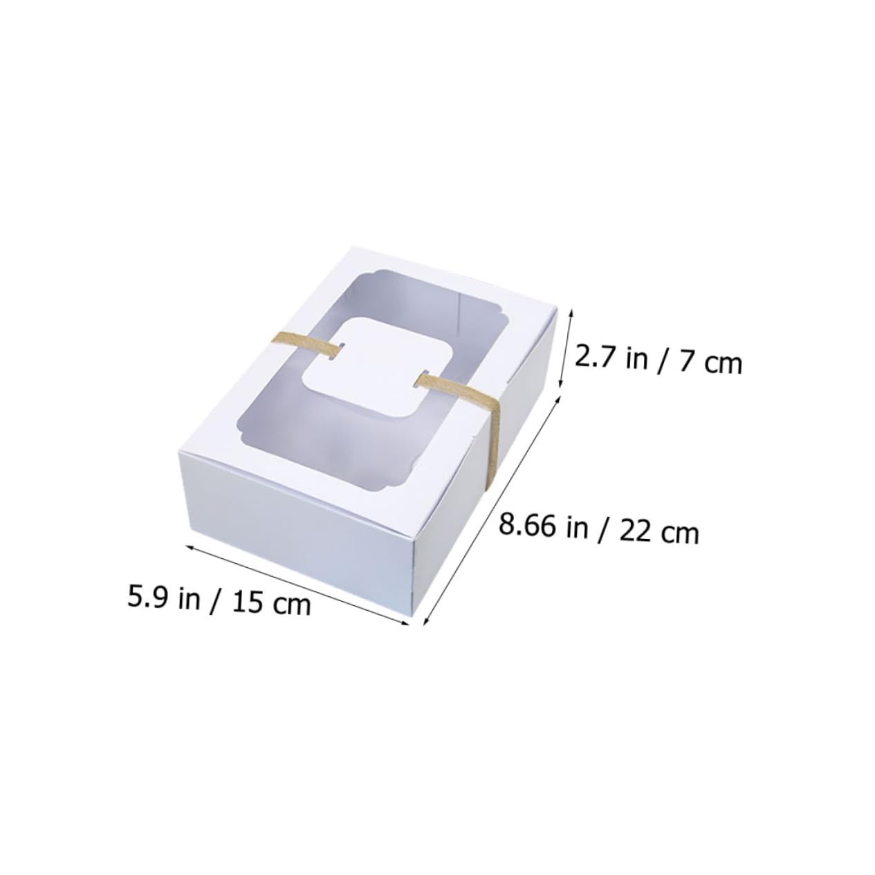 CIYODO 1Set Transparent Cake Boxes with Window Dessert Packaging Boxes for Cupcakes Cookies Treats for Birthday and Holiday Parties Includes Cards and Twine