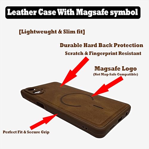 Image of SBMS Back Cover for Samsung M07 /F70e /A07 /F07 5G | Ultra Slim Soft Rubberised Hard Case | Oil Feel Soft Leather Back | Mag-Safe Design (Mag-Safe Not Support) | Camera Protection Case Sam A07 (Brown)