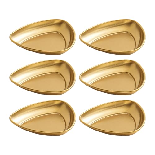 Fhkpsqkcn 6 piatti efficaci per salsa, pratici piatti in acciaio inox, per immersione e preparazione degli ingredienti