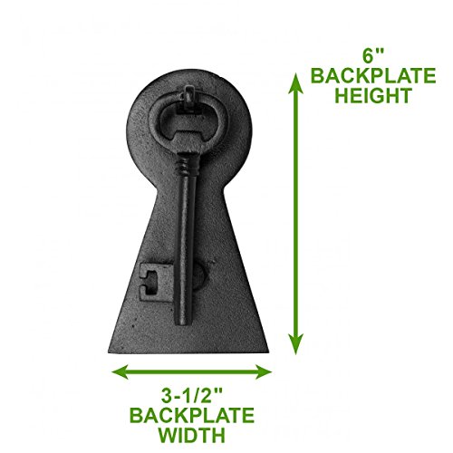 Renovators Supply Manufacturing Door Knockers For Front Door 6 In. Black Cast Iron Key Shaped Door Knocker With Mounting Hardware #TOP3